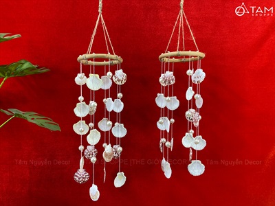 Chuông gió vòng mây sò ngọc [Tự nhiên - không mùi] D45cm CHUONGGIO-03